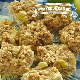 apple spice baked oatmeal squares on a plate