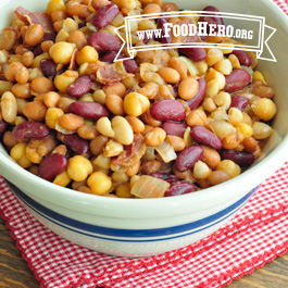 bowl of baked bean medley