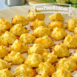 plate of baked cauliflower tots