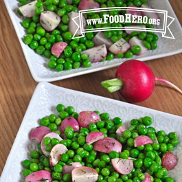 Roasted Radishes with Peas 