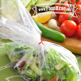 personal salad in a plastic bag