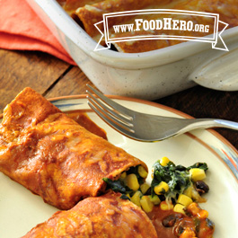 Spinach and Black Bean Enchiladas