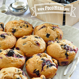 plate of harruur blueberry muffins