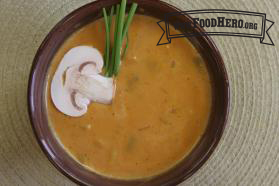 bowl of curried pumpkin soup