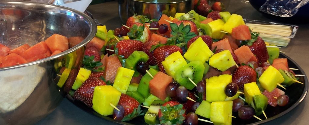 Fruit kabobs made with healthy fresh fruit