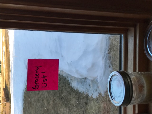 window with Grocery List sticky note reminder