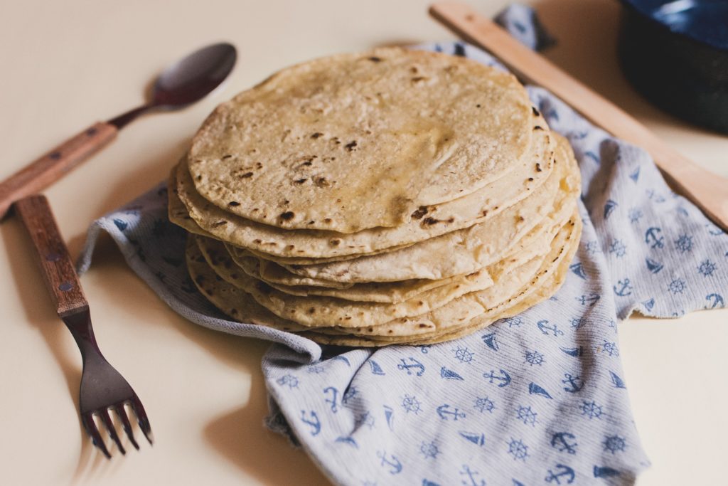 stack of whole wheat tortillas