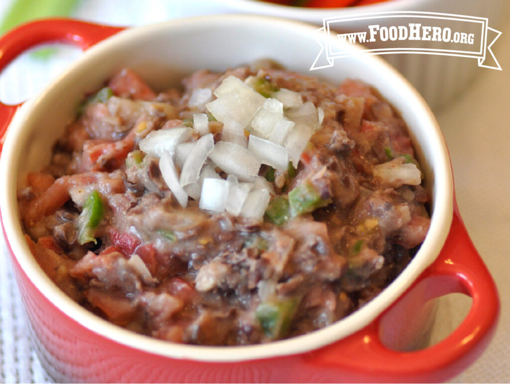 bowl of chunky black bean dip