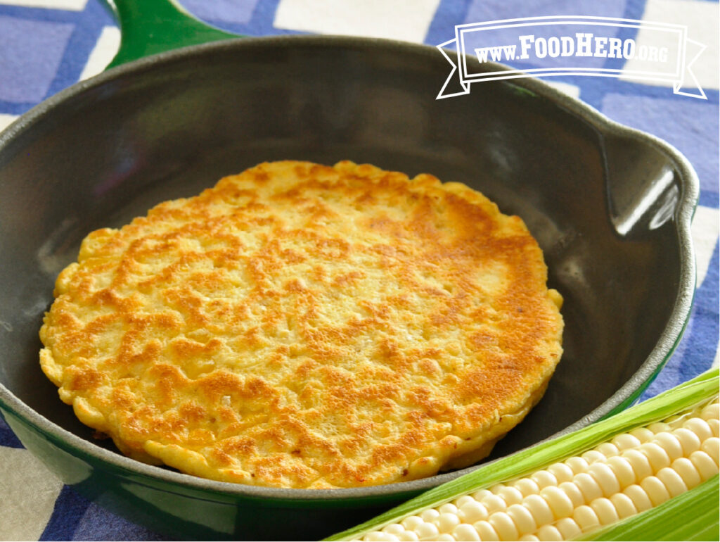 skillet with corn pancake