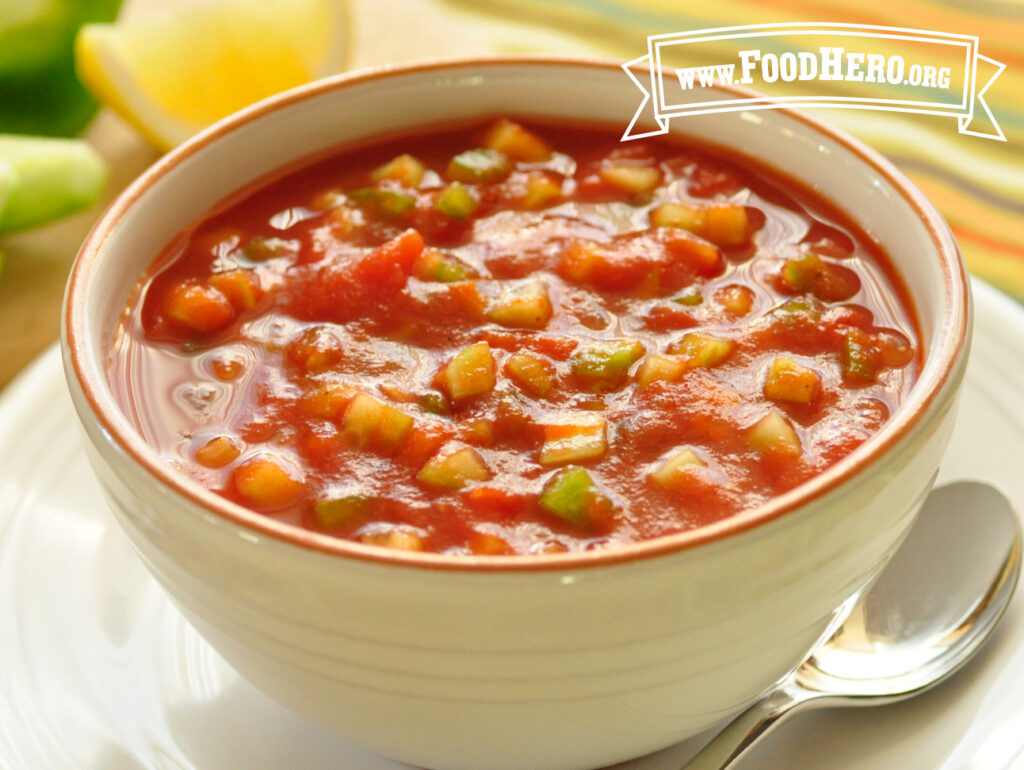 bowl of great gazpacho with spoon