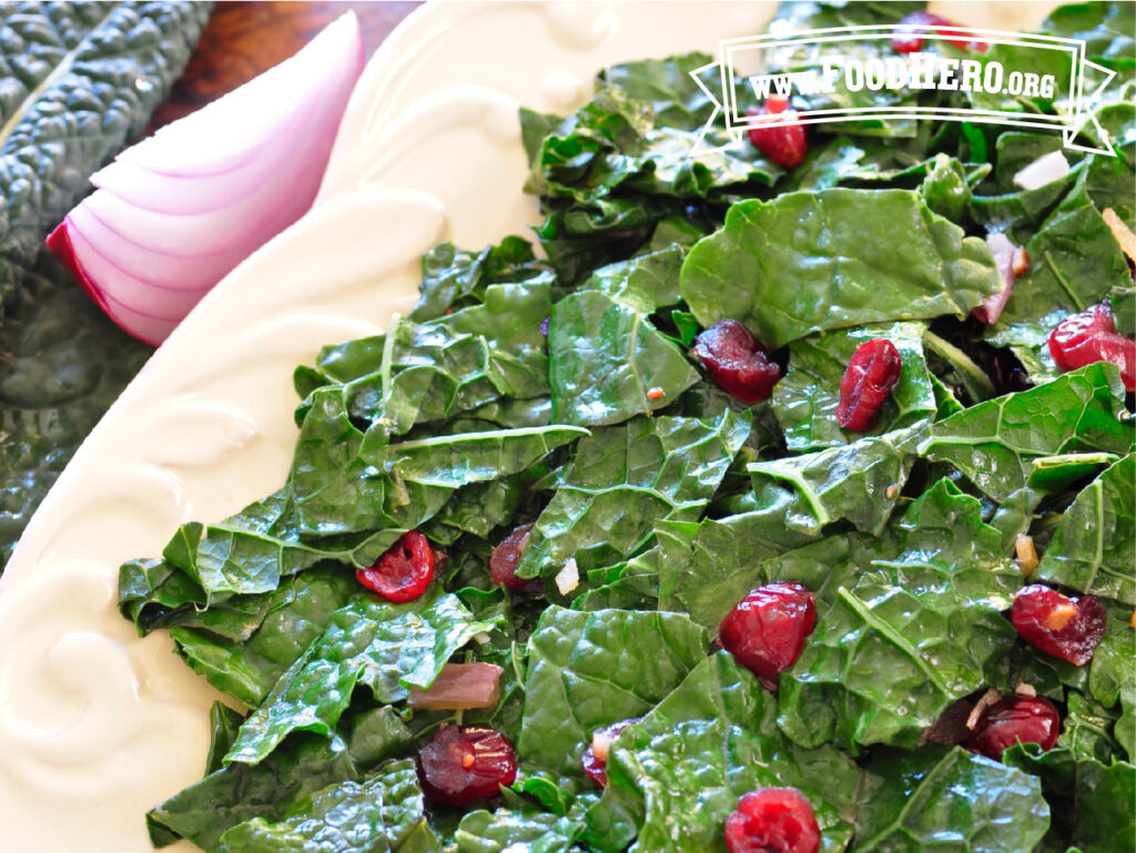 bowl of kale and cranberry stir-fry