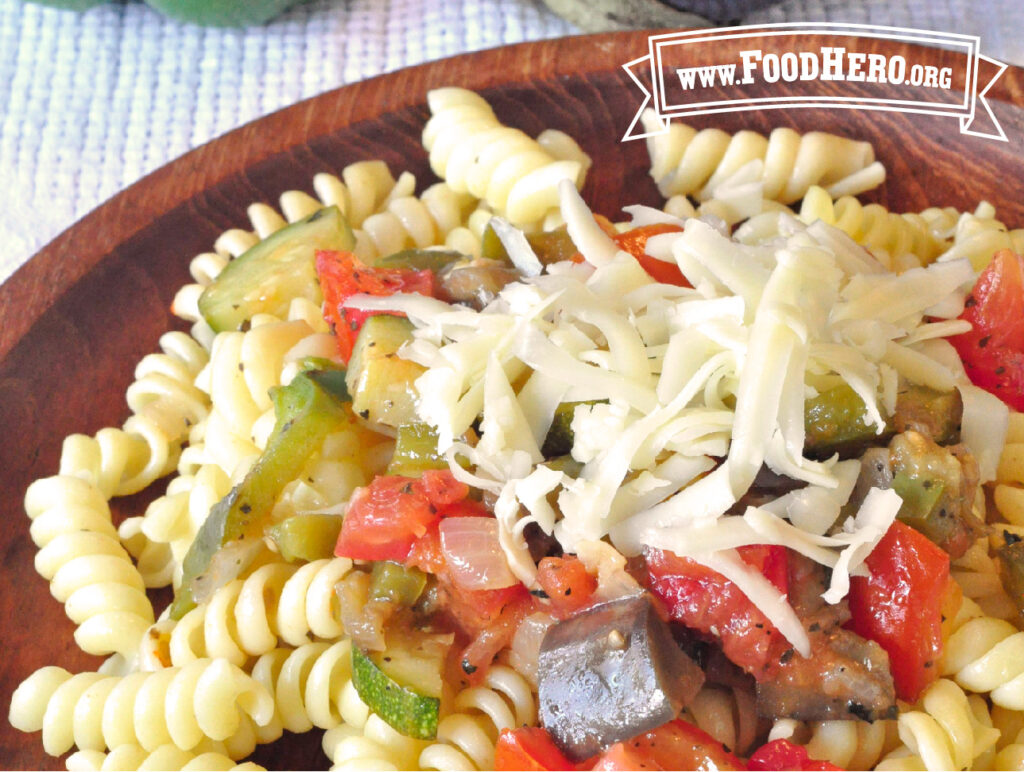 bowl of pasta ratatouille