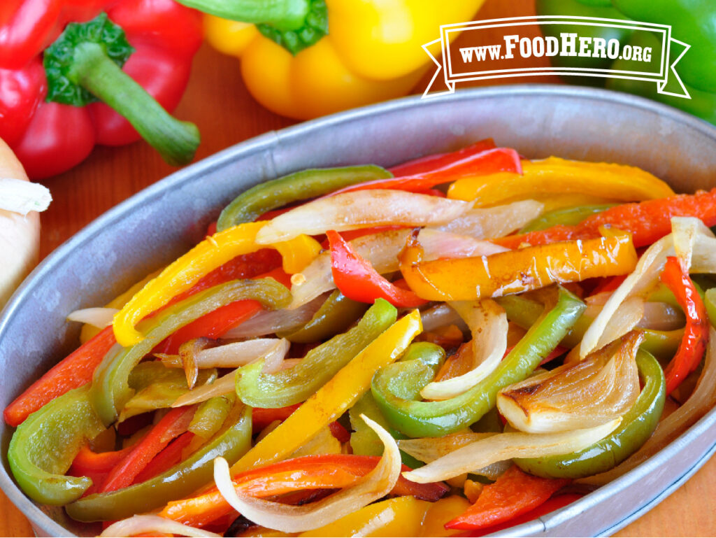 bowl of sauteed peppers