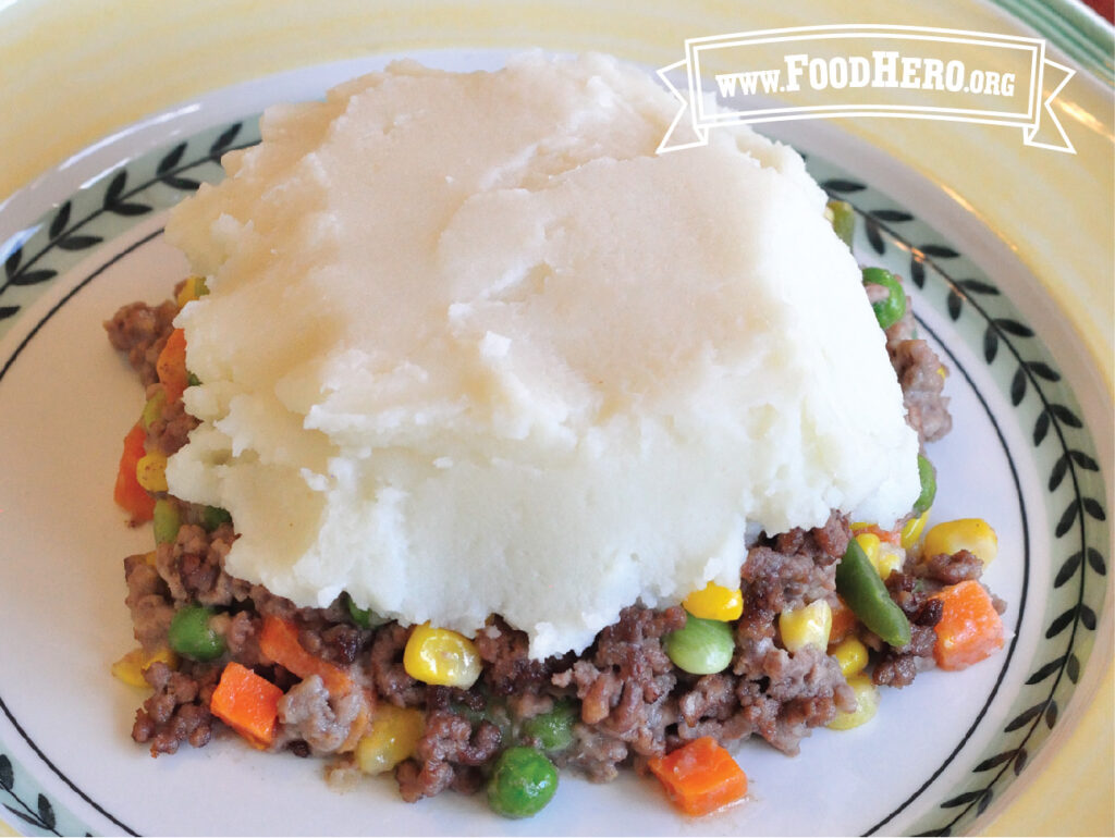 superhero shepherd's pie on a plate