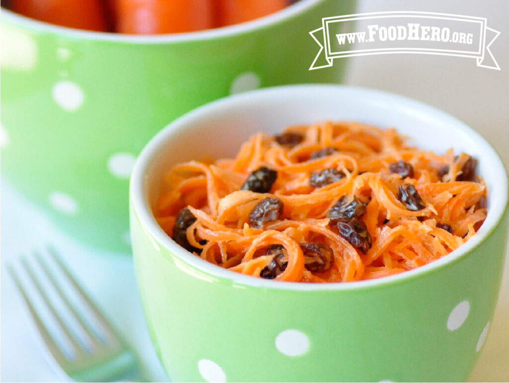 2 bowls of carrot raisin salad