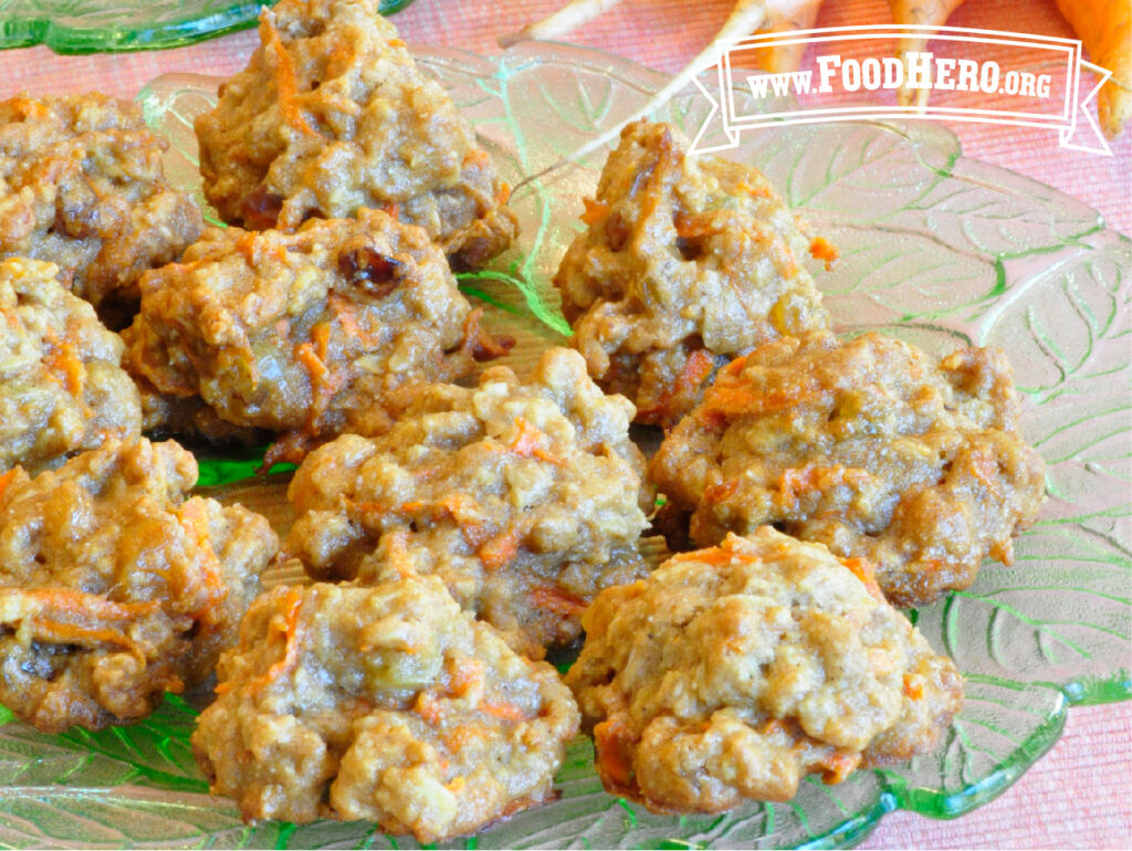 plate of healthy carrot cake cookies