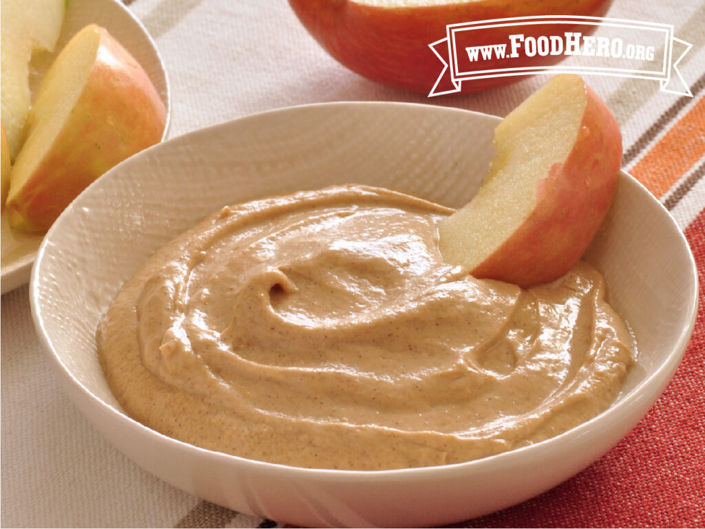 bowl of peanut butter yogurt dip