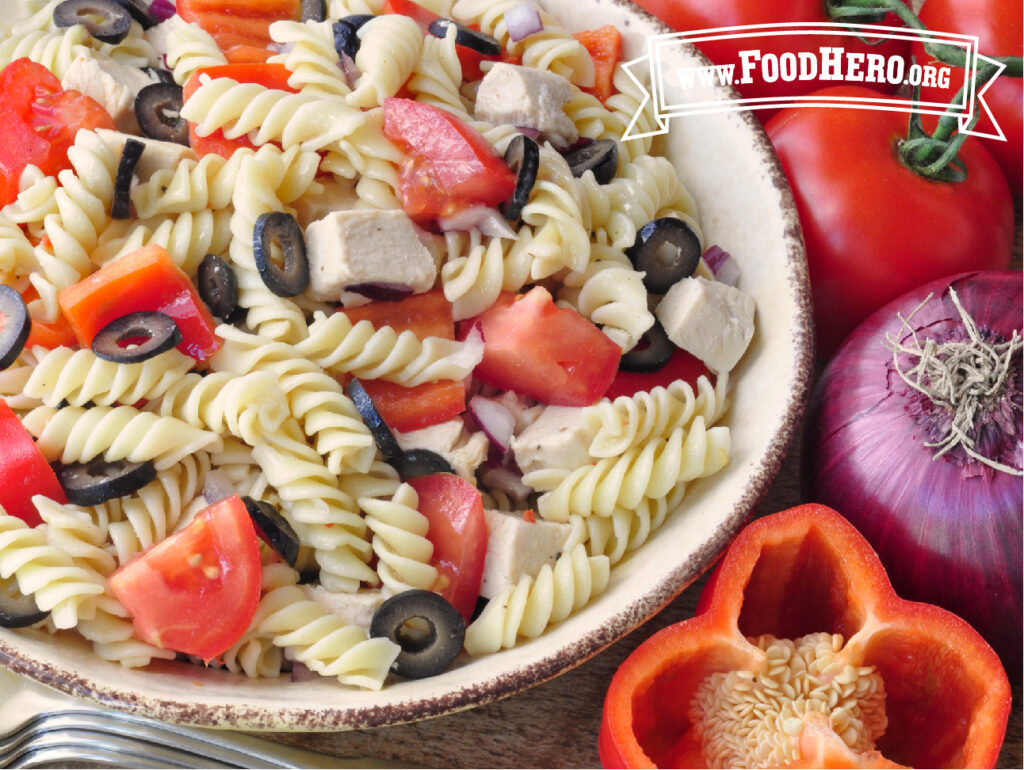 bowl of personalized pasta salad