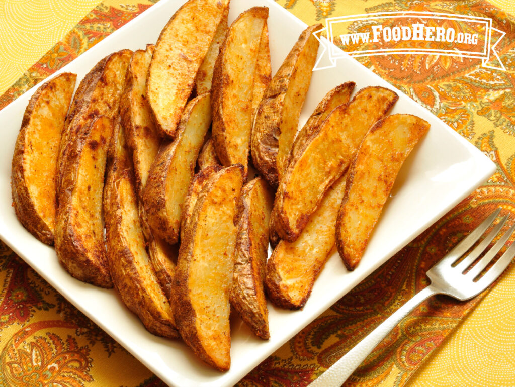 plate of potato wedges