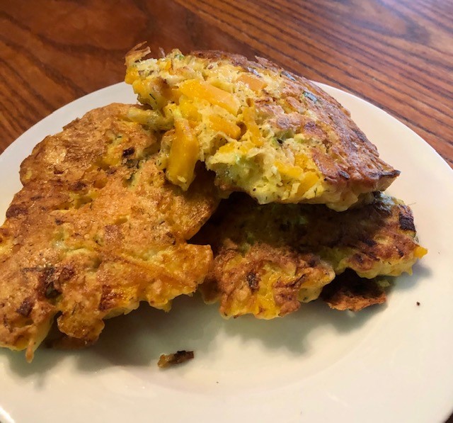 plate of garden vegetable cakes